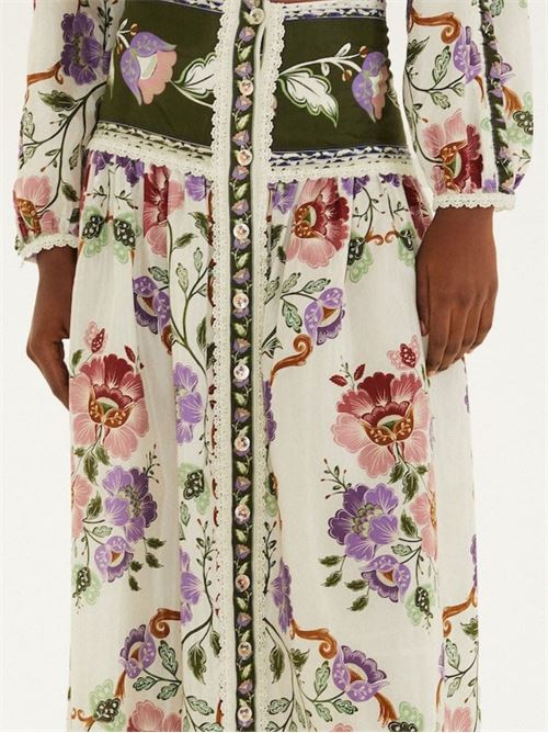 Rococo midi skirt FARM RIO | 344235ROCOCOFLOWERSCREAM26091